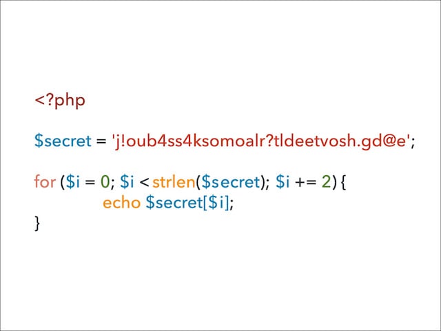 Billboard advertisement, which only consists of PHP code