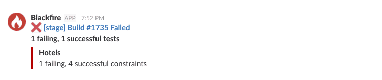 Blackfire notification on slack