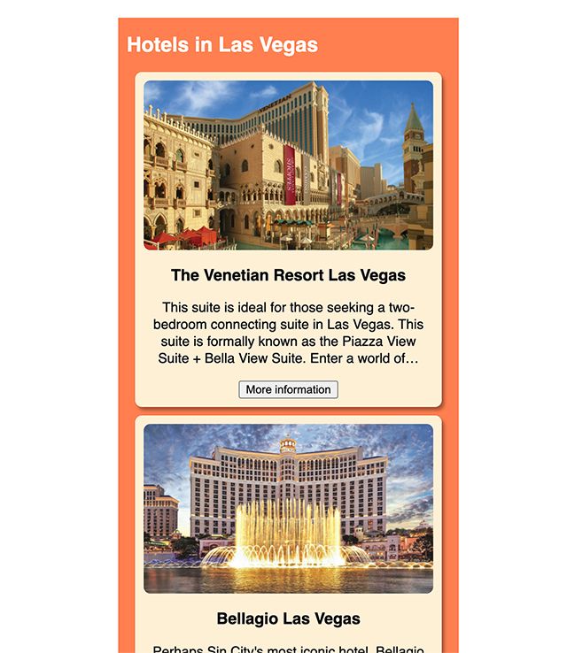 Simple card layout example in a small viewport Simple card layout example in a small viewport