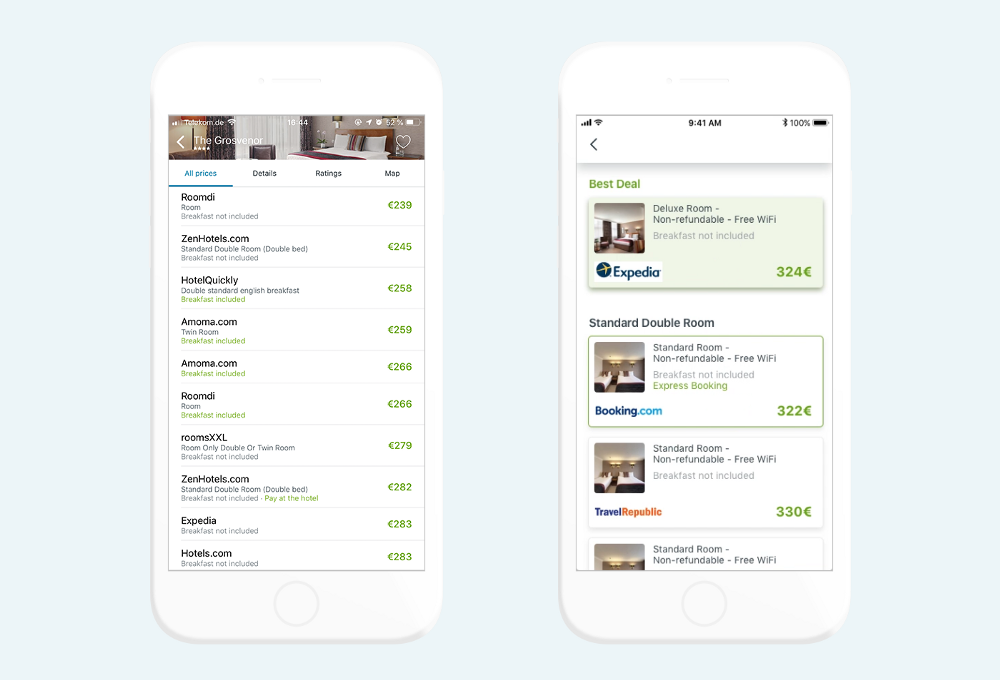 Deals. Image on the left is old app