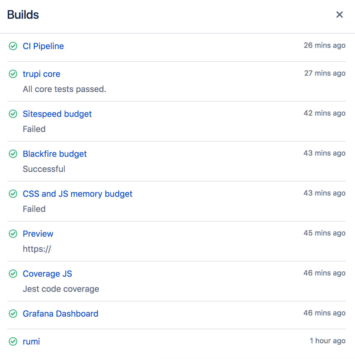 Build badges with success or failed messages in
Bitbucket