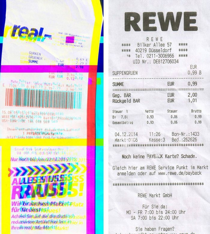 A comparison of the scanning quality. On the left the result with the Windows driver, on the right with a USB stick. Comparion of scanning quality