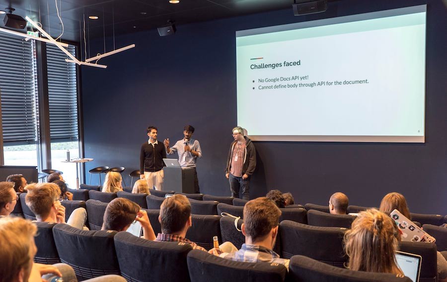 One of the teams presenting the results of their work One of the teams presenting the results of their work