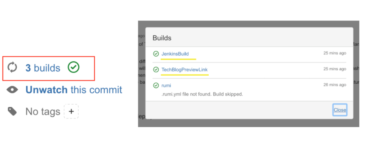 Build Notifications A screenshot showing an example of the build notifications.