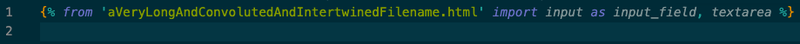 A shorter variation of the same from...import statement which fits on one line, demonstrating Prettier's ability to pick the "correct" formatting